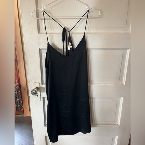 Whimsy + Row Black silky Mini Dress - Picture 1 of 4